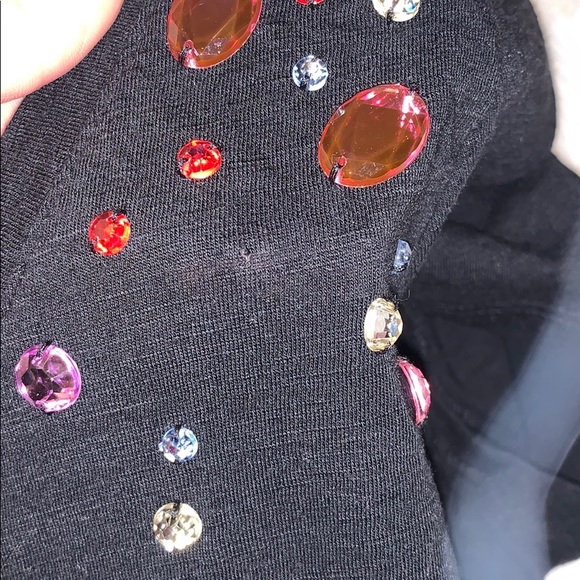 Express GLAM Rhinestone Black Tee Size Small - Picture 6 of 6